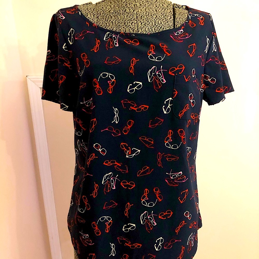Vintage Canvas By Lands End Glasses Frames Blouse